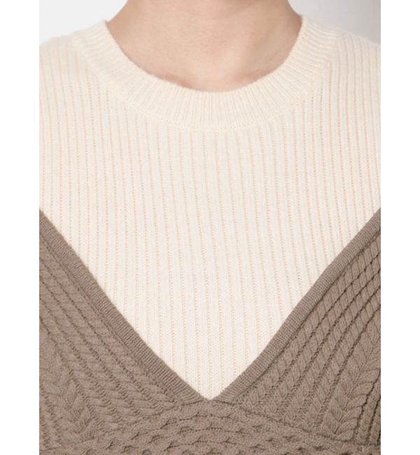 LAGUNAMOON「ベストレイヤードパターンニットワンピース」|ワンピース|