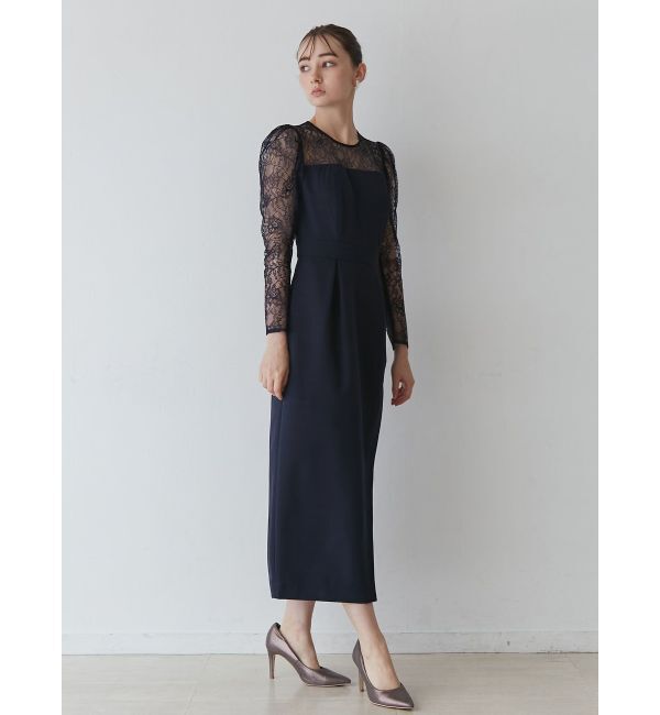 LAGUNAMOON「【WEB限定】LADYスリーブレースカッティングドレス」|ワンピース|