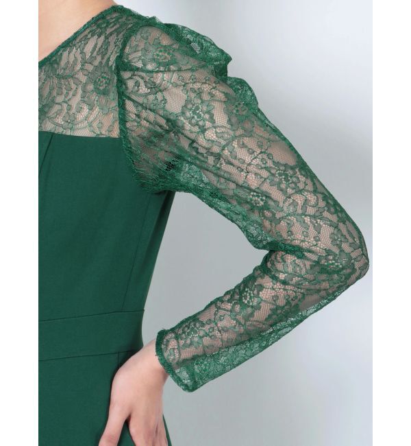 LAGUNAMOON「【WEB限定】LADYスリーブレースカッティングドレス」|ワンピース|