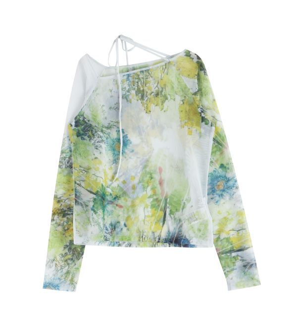 LAGUNAMOON「【DELIGENCE PARLOURコラボ】アートフラワープリントシアートップス」|Tシャツ・カットソー|