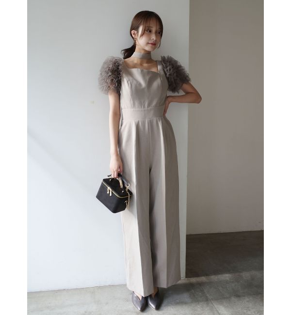 LAGUNAMOON「【ソンイさんコラボ】LADYチュールショルダーパンツドレス」|ドレス|