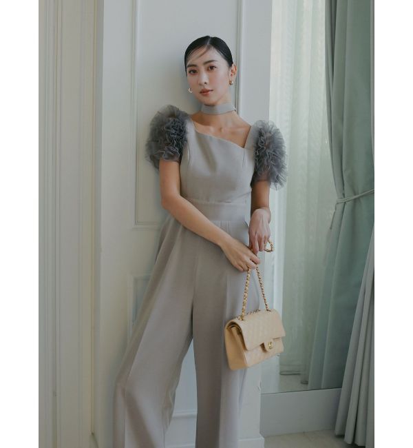 LAGUNAMOON「【ソンイさんコラボ】LADYチュールショルダーパンツドレス」|ドレス|