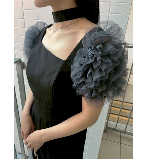 LAGUNAMOON「【ソンイさんコラボ】LADYチュールショルダーパンツドレス」|ドレス|