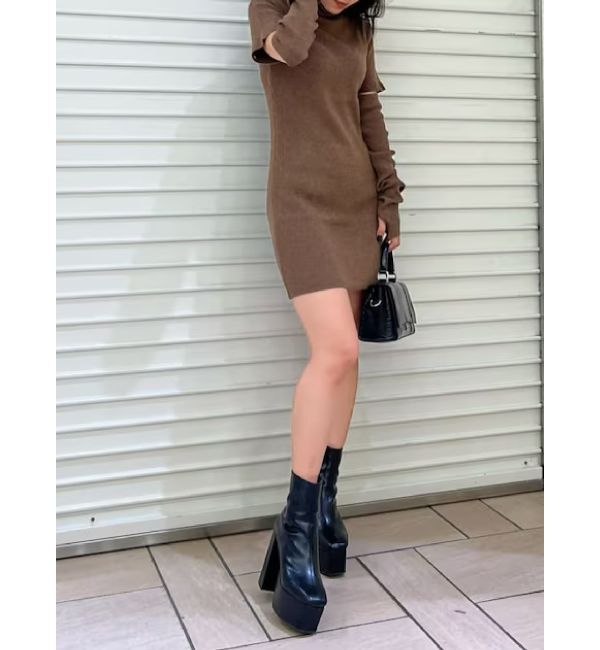 EVRIS「アームウォーマー2WAYタイトニットワンピース」|ワンピース|