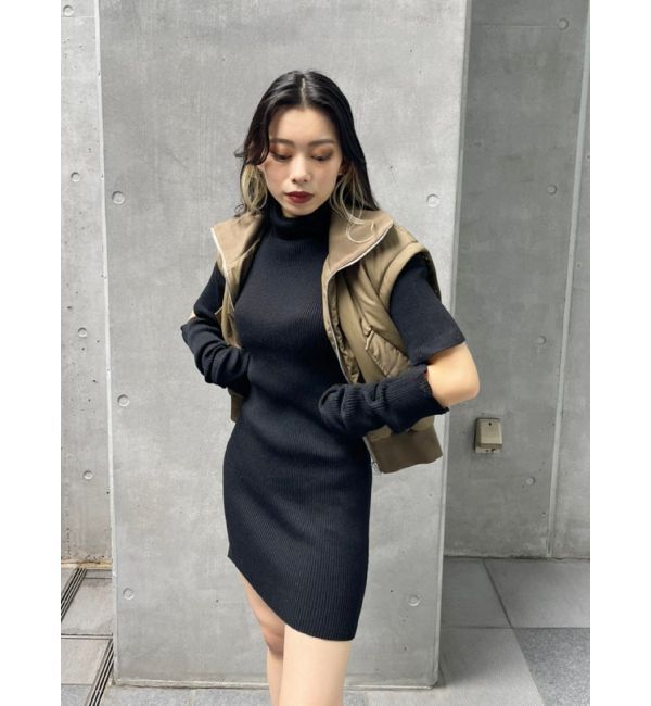 EVRIS「アームウォーマー2WAYタイトニットワンピース」|ワンピース|