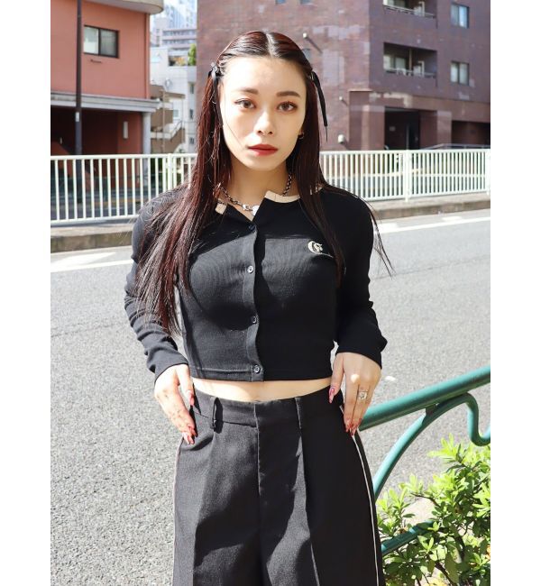 EVRIS「ワンポイントフロントボタンショートトップス」|Tシャツ・カットソー|