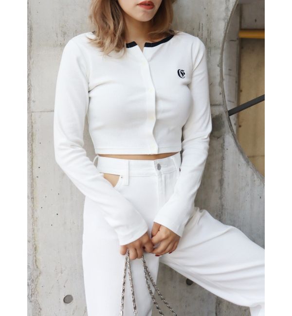 EVRIS「ワンポイントフロントボタンショートトップス」|Tシャツ・カットソー|