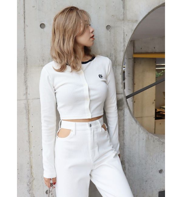 EVRIS「ワンポイントフロントボタンショートトップス」|Tシャツ・カットソー|