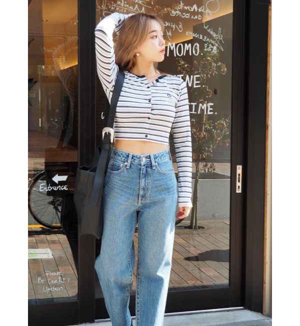 EVRIS「ワンポイントフロントボタンショートトップス」|Tシャツ・カットソー|