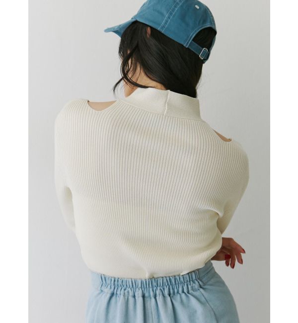 jouetie「クロスネックカットアウトプルオーバー」|ニット・セーター|