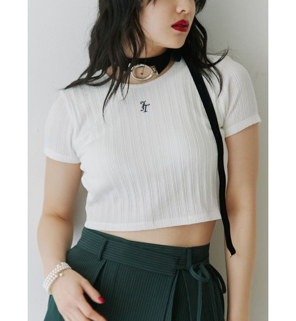 jouetie「ハーフスリーブバックオープントップス」|Tシャツ・カットソー|オフホワイト