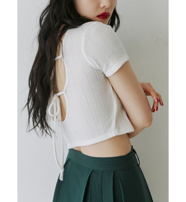 jouetie「ハーフスリーブバックオープントップス」|Tシャツ・カットソー|