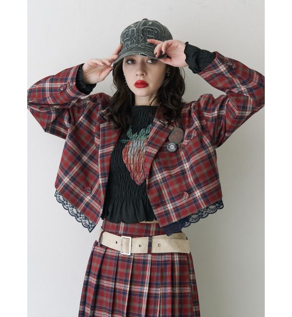 jouetie「ストロベリーギャザーフィットTシャツ」|Tシャツ・カットソー|