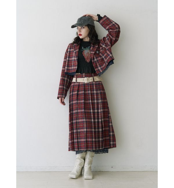 jouetie「ストロベリーギャザーフィットTシャツ」|Tシャツ・カットソー|