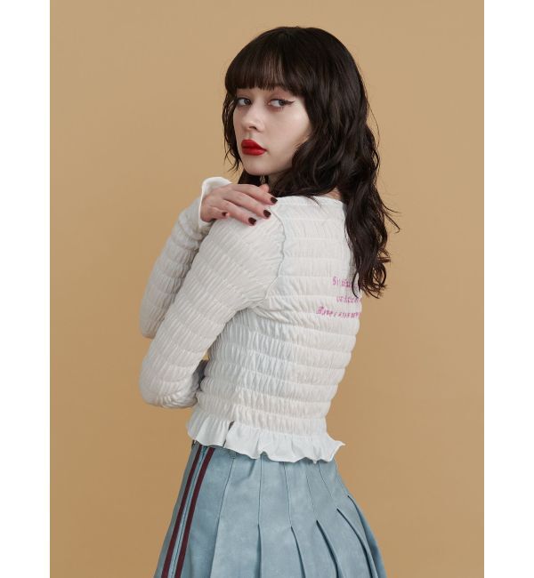 jouetie「ストロベリーギャザーフィットTシャツ」|Tシャツ・カットソー|