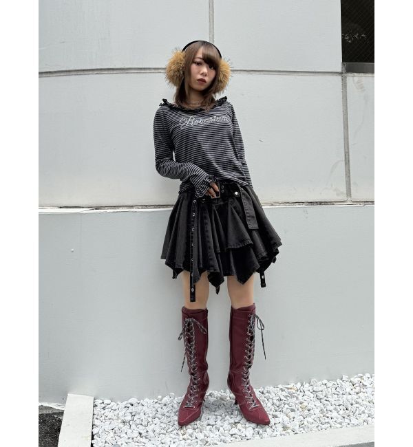 jouetie「ボクシングレースアップブーツ」|ロングブーツ|