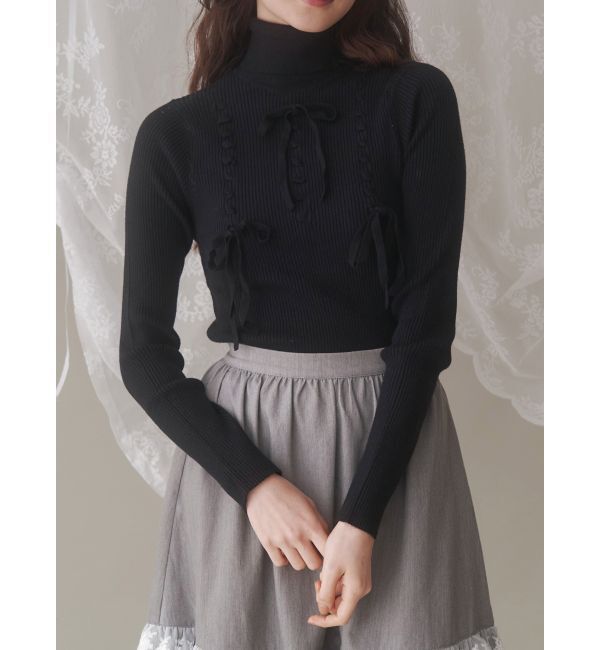 merry jenny「リボンリボンリボンニット」|ニット・セーター|ブラック