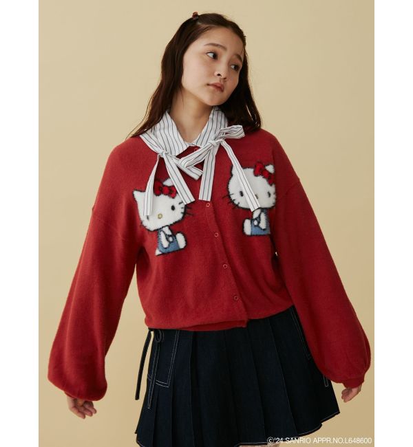 merry jenny「【ハローキティコラボ】ニットカーデイガン」|カーディガン|レッド