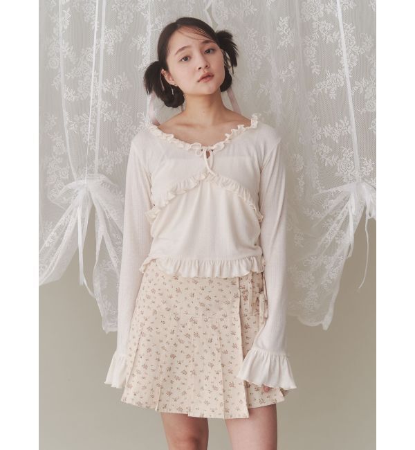 merry jenny「flowerリボンプリーツミニスカート」|スカート|