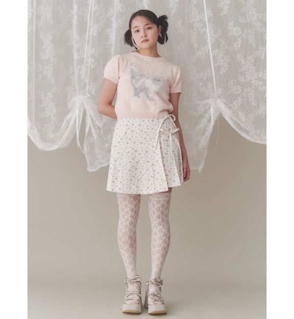 merry jenny「flowerリボンプリーツミニスカート」|スカート|