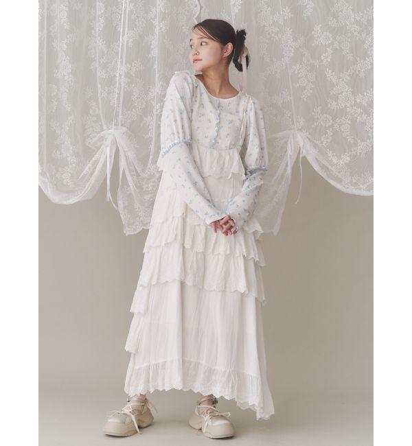 merry jenny「flowerパフスリーブtops」|Tシャツ・カットソー|