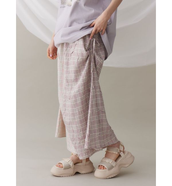 merry jenny「check&times;checkリボンギャザースカート」|スカート|