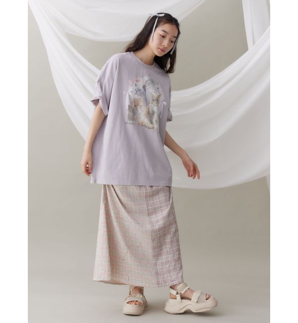 merry jenny「check&times;checkリボンギャザースカート」|スカート|