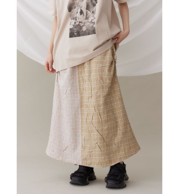 merry jenny「check&times;checkリボンギャザースカート」|スカート|