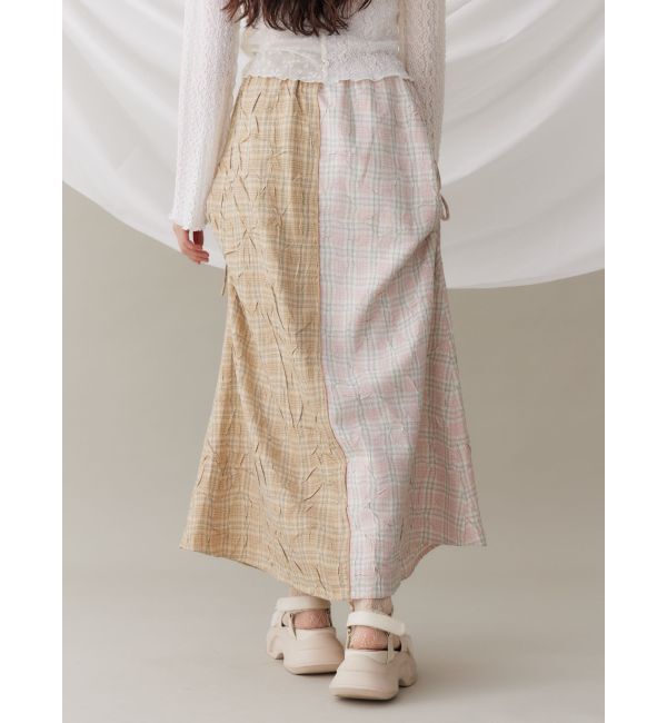 merry jenny「check&times;checkリボンギャザースカート」|スカート|