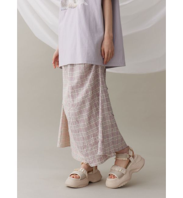 merry jenny「check&times;checkリボンギャザースカート」|スカート|