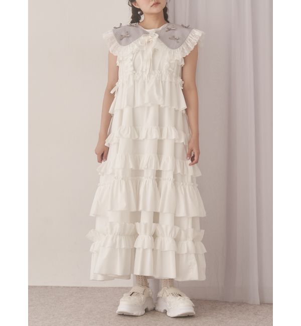merry jenny「フリルティアードワンピース」|ワンピース|オフホワイト