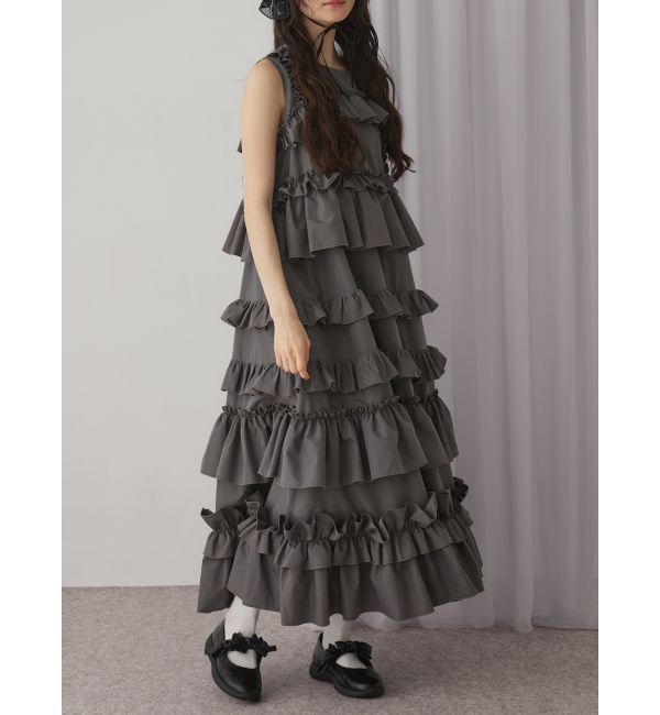 merry jenny「フリルティアードワンピース」|ワンピース|グレー