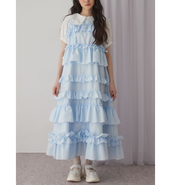 merry jenny「フリルティアードワンピース」|ワンピース|アイスブルー