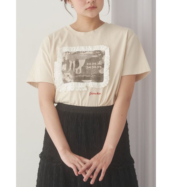 merry jenny「memory frame tee」|Tシャツ・カットソー|ベージュ