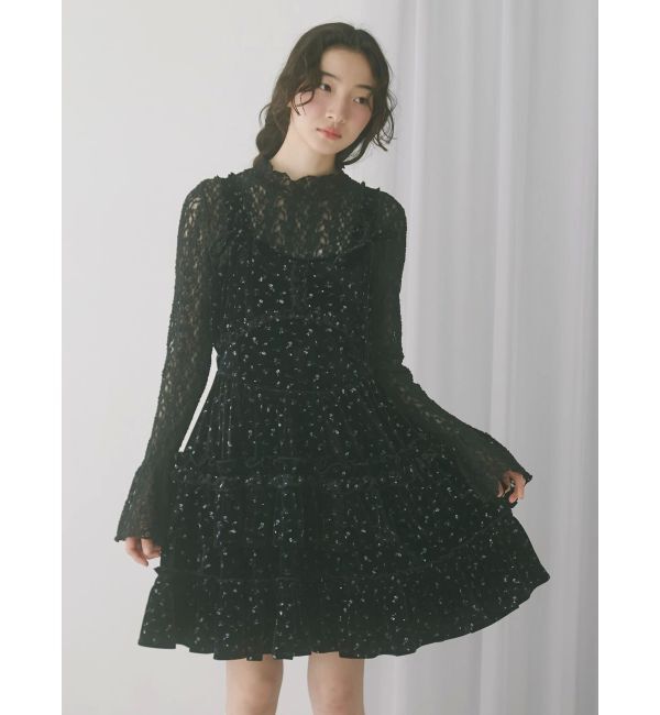 【タグ付き新品】merry jenny コルセットベロアフレアミニワンピース メリージェニー merry jenny コルセットベロアフレアミニワンピース