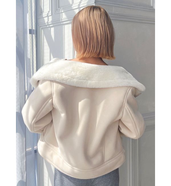 GYDA「ショート フェイクムートン ライダースジャケット」|その他|