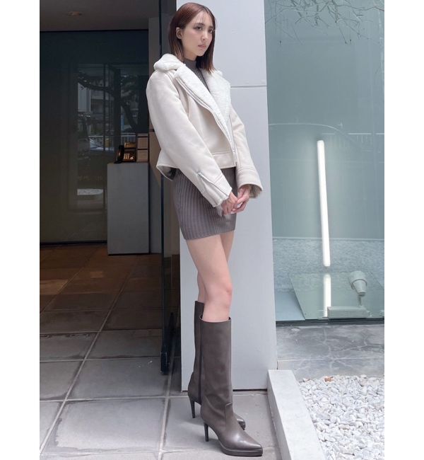 GYDA「ショート フェイクムートン ライダースジャケット」|その他|