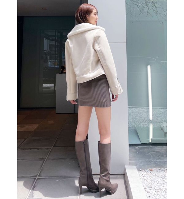 GYDA「ショート フェイクムートン ライダースジャケット」|その他|