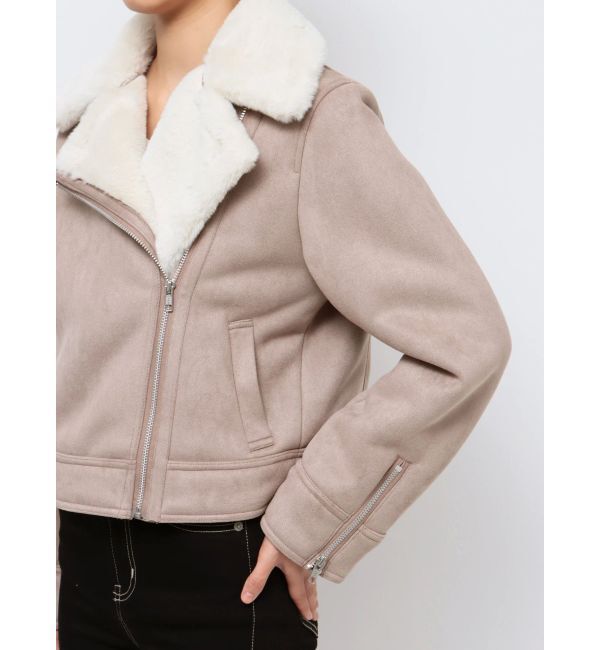 GYDA「ショート フェイクムートン ライダースジャケット」|その他|