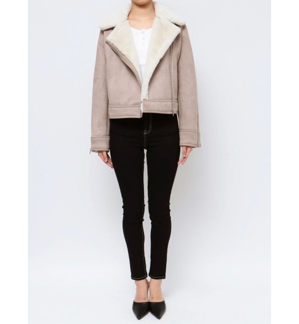 GYDA「ショート フェイクムートン ライダースジャケット」|その他|