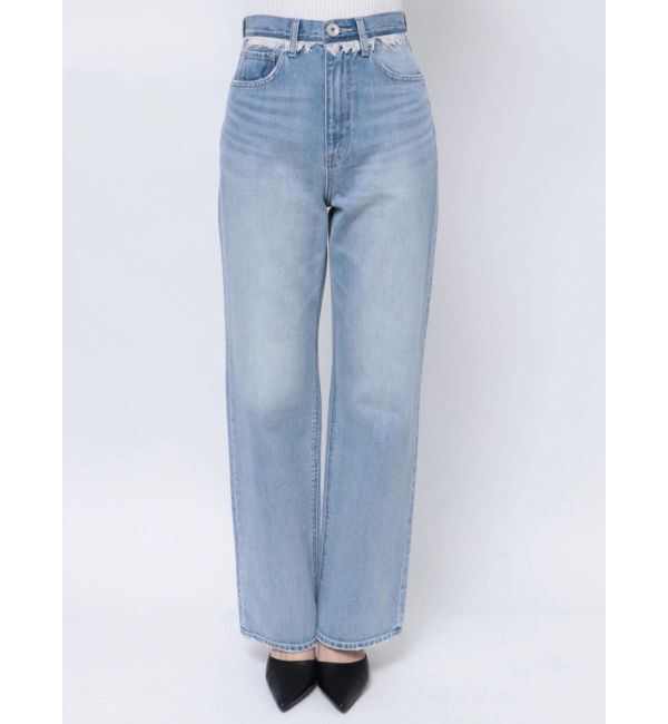 GYDA「ハイウエスト ワイドフリンジデニムパンツ」|デニム|