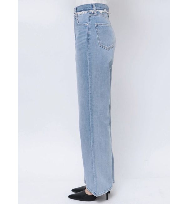 GYDA「ハイウエスト ワイドフリンジデニムパンツ」|デニム|