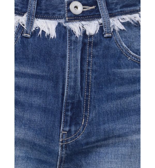 GYDA「ハイウエスト ワイドフリンジデニムパンツ」|デニム|