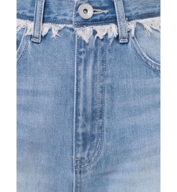 GYDA「ハイウエスト ワイドフリンジデニムパンツ」|デニム|