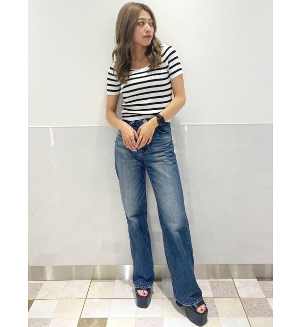 GYDA「BACK OPENハーフスリーブニットトップス」|ニット・セーター|