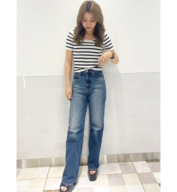 GYDA「BACK OPENハーフスリーブニットトップス」|ニット・セーター|