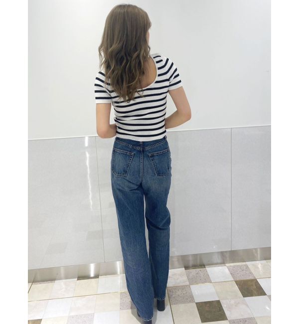 GYDA「BACK OPENハーフスリーブニットトップス」|ニット・セーター|