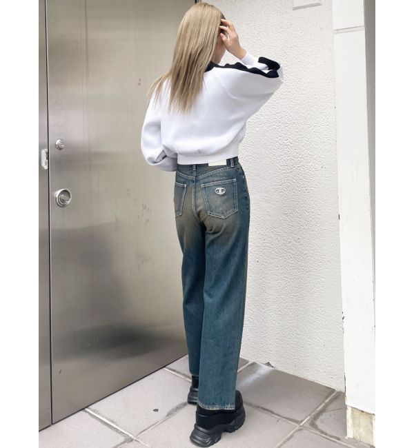 GYDA「round GY BICOLOR POLOニットトップス」|ニット・セーター|