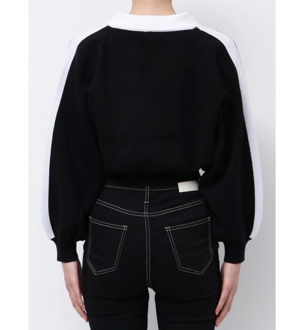 GYDA「round GY BICOLOR POLOニットトップス」|ニット・セーター|
