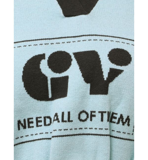 GYDA「round GY BICOLOR POLOニットトップス」|ニット・セーター|